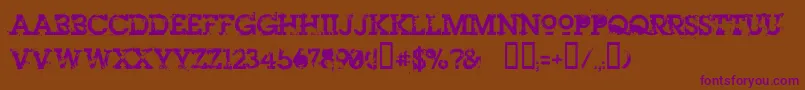 Heroin07 Font – Purple Fonts on Brown Background