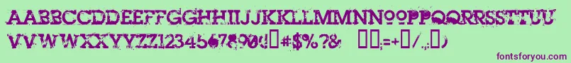 Heroin07 Font – Purple Fonts on Green Background