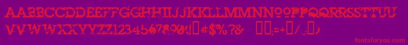 Heroin07 Font – Red Fonts on Purple Background