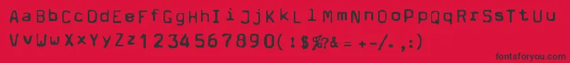 フォントDpm – 赤い背景に黒い文字