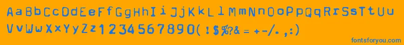 フォントDpm – オレンジの背景に青い文字