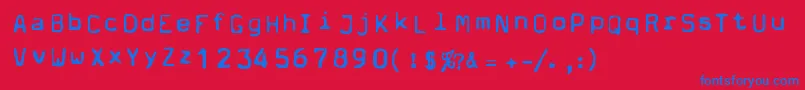 フォントDpm – 赤い背景に青い文字