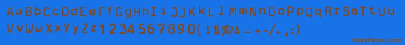 Dpm-Schriftart – Braune Schriften auf blauem Hintergrund