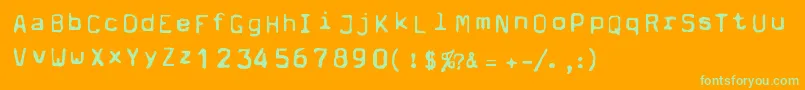 Fonte Dpm – fontes verdes em um fundo laranja