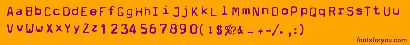 Weitere Informationen zur Dpm-Schriftart Dpm-Schriftart – Violette Schriften auf orangefarbenem Hintergrund