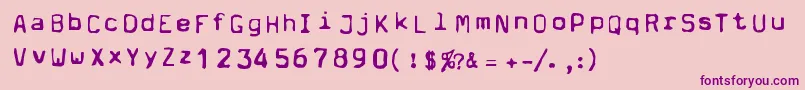 フォントDpm – ピンクの背景に紫のフォント