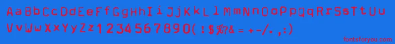 Dpm Font – Red Fonts on Blue Background