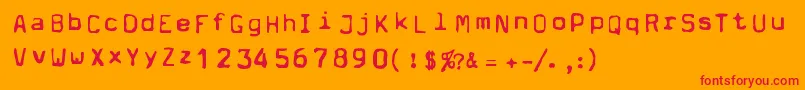 フォントDpm – オレンジの背景に赤い文字