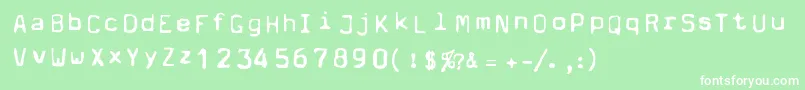 Dpm Font – White Fonts on Green Background