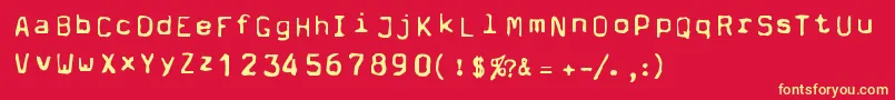 Dpm-fontti – keltaiset fontit punaisella taustalla
