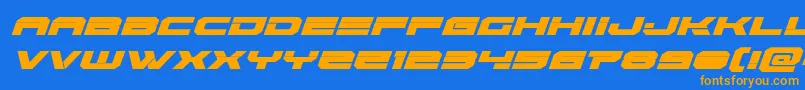Eridanusital-Schriftart – Orangefarbene Schriften auf blauem Hintergrund