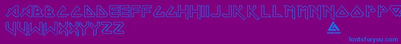 IronMaiden Font – Blue Fonts on Purple Background