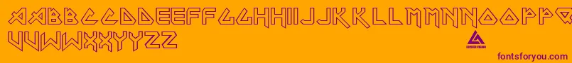 IronMaiden Font – Purple Fonts on Orange Background