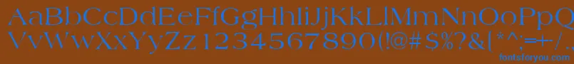 フォントAmidbNormal – 茶色の背景に青い文字