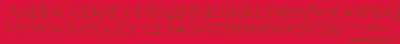 AmidbNormal-Schriftart – Braune Schriften auf rotem Hintergrund
