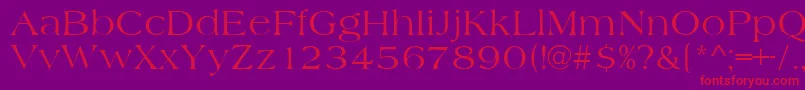 AmidbNormal-Schriftart – Rote Schriften auf violettem Hintergrund