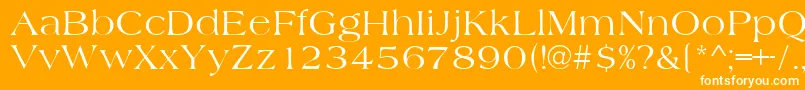 AmidbNormal-Schriftart – Weiße Schriften auf orangefarbenem Hintergrund