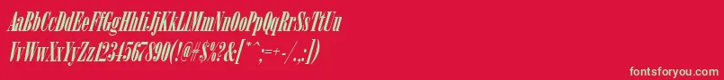 ArsisdregItalic Font – Green Fonts on Red Background