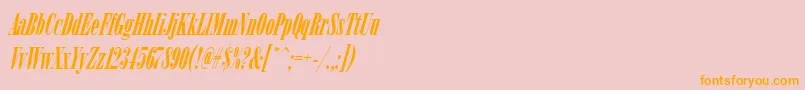 ArsisdregItalic-Schriftart – Orangefarbene Schriften auf rosa Hintergrund