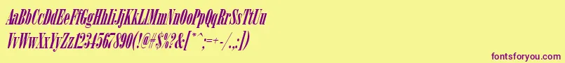 ArsisdregItalic Font – Purple Fonts on Yellow Background