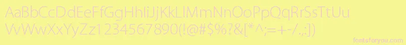 Fonte Cleanvel – fontes rosa em um fundo amarelo