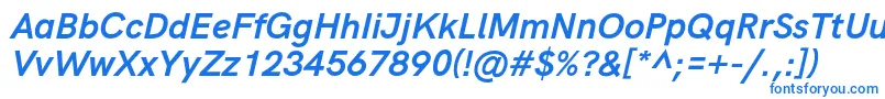 HkgroteskBoldlegacyitalic-Schriftart – Blaue Schriften auf weißem Hintergrund
