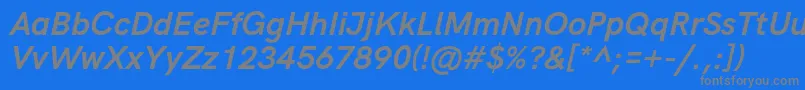 HkgroteskBoldlegacyitalic Font – Gray Fonts on Blue Background