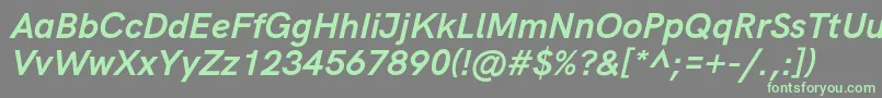 HkgroteskBoldlegacyitalic-Schriftart – Grüne Schriften auf grauem Hintergrund