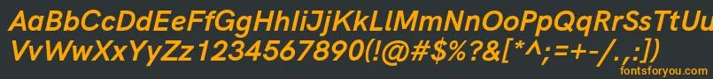 HkgroteskBoldlegacyitalic Font – Orange Fonts on Black Background