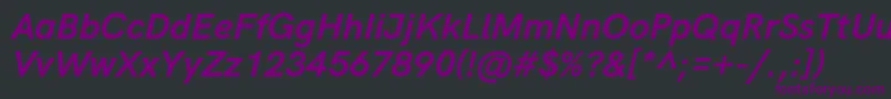 Шрифт HkgroteskBoldlegacyitalic – фиолетовые шрифты на чёрном фоне