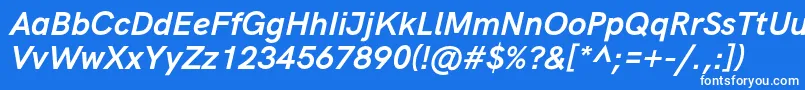 フォントHkgroteskBoldlegacyitalic – 青い背景に白い文字