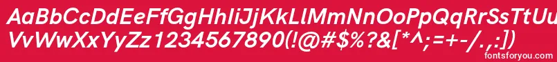 HkgroteskBoldlegacyitalic Font – White Fonts on Red Background