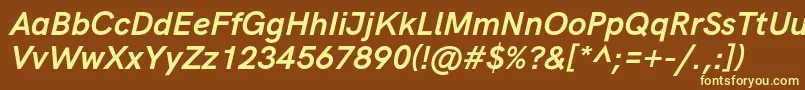 Шрифт HkgroteskBoldlegacyitalic – жёлтые шрифты на коричневом фоне