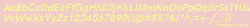 HkgroteskBoldlegacyitalic Font – Yellow Fonts on Pink Background