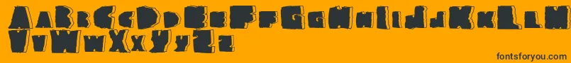 NationalgraniteRegular-Schriftart – Schwarze Schriften auf orangefarbenem Hintergrund