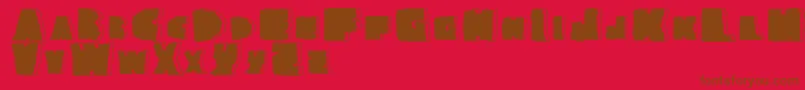 NationalgraniteRegular-Schriftart – Braune Schriften auf rotem Hintergrund