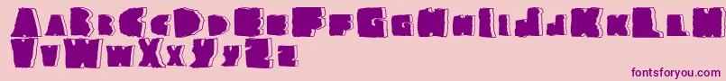 NationalgraniteRegular-Schriftart – Violette Schriften auf rosa Hintergrund