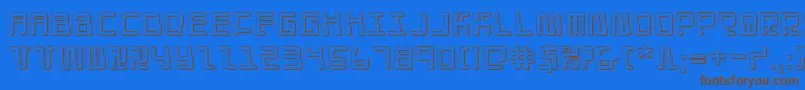 Fonte Droidlover3D – fontes marrons em um fundo azul