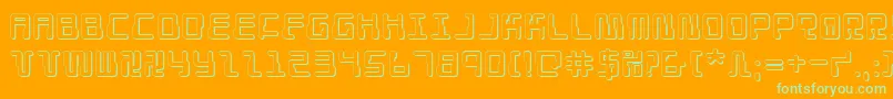 Шрифт Droidlover3D – зелёные шрифты на оранжевом фоне
