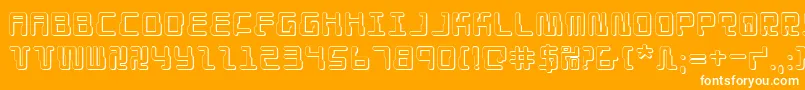 Droidlover3D-Schriftart – Weiße Schriften auf orangefarbenem Hintergrund