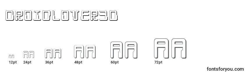 Droidlover3D Font Sizes
