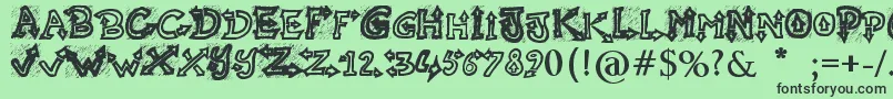RaslaniUndaground-Schriftart – Schwarze Schriften auf grünem Hintergrund