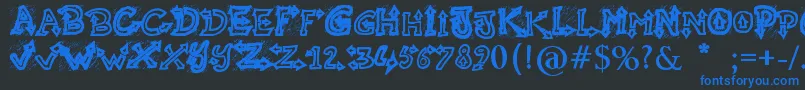 RaslaniUndaground-Schriftart – Blaue Schriften auf schwarzem Hintergrund