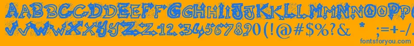 RaslaniUndaground Font – Blue Fonts on Orange Background