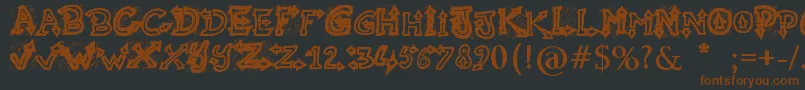 RaslaniUndaground Font – Brown Fonts on Black Background
