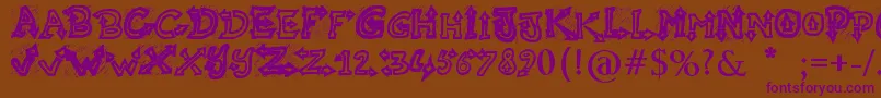 RaslaniUndaground Font – Purple Fonts on Brown Background