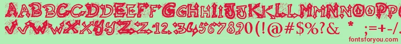RaslaniUndaground Font – Red Fonts on Green Background