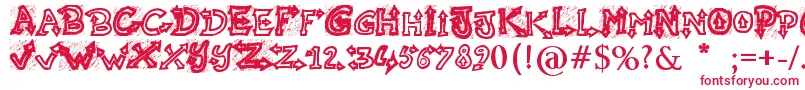RaslaniUndaground-Schriftart – Rote Schriften auf weißem Hintergrund