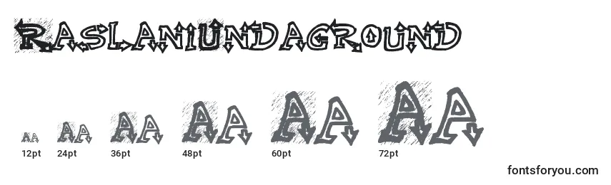 Размеры шрифта RaslaniUndaground