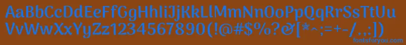 フォントArimamaduraiExtrabold – 茶色の背景に青い文字